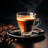 ai generiert Espresso Kaffee und Kaffee Saat foto