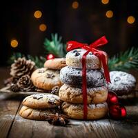 ai generiert Weihnachten Backen Nahansicht foto