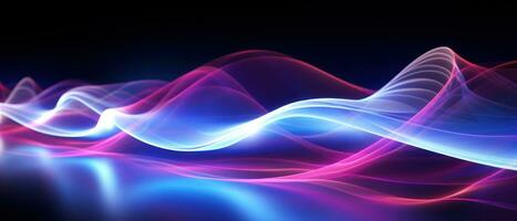 ai generiert faszinierend abstrakt Licht Wellen im Blau und lila. ai generativ. foto