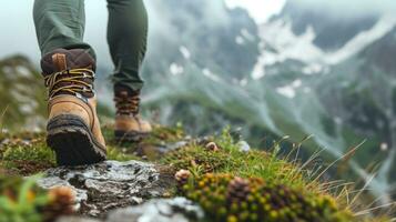 ai generiert Wandern Werbung Hintergrund mit Kopieren Raum foto