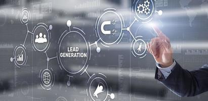 Lead-Generierung. Finden und Identifizieren von Kunden für Ihre geschäftlichen Produkte oder Dienstleistungen foto