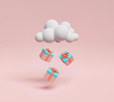 Geschenke fallen aus einer Wolke foto