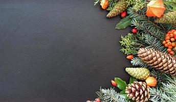 Bannerhülle mit Blumenrahmen aus Pflanzen foto