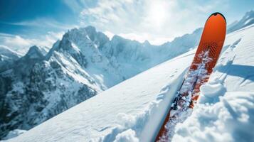 ai generiert Ski Werbung Hintergrund mit Kopieren Raum foto