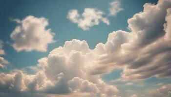 ai generiert Wolken im das Himmel mit ein Blau Himmel Hintergrund foto