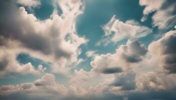 ai generiert Wolken im das Himmel mit ein Blau Himmel Hintergrund foto