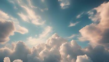 ai generiert Wolken im das Himmel mit Blau Himmel Hintergrund foto