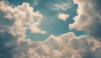 ai generiert Wolken im das Himmel mit ein Blau Himmel Hintergrund foto