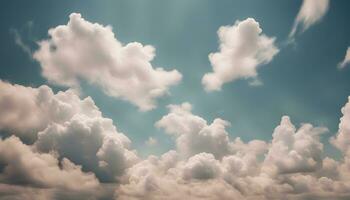 ai generiert Wolken im das Himmel mit ein Blau Himmel Hintergrund foto