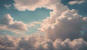 ai generiert Wolken im das Himmel mit ein Blau Himmel Hintergrund foto