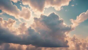 ai generiert Wolken im das Himmel mit das Sonne leuchtenden durch foto