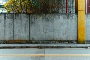 ai generiert Straße Mauer Hintergrund ,industriell Hintergrund, leeren Grunge städtisch Straße mit Warenhaus Backstein Mauer. generativ ai. foto