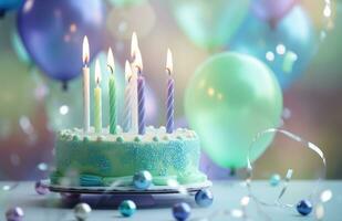 ai generiert Kuchen feiern Ihre zuerst Geburtstag foto