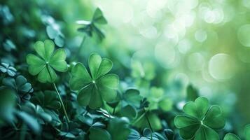 ai generiert st. Patrick Tag Poster Vorlage mit groß Kopieren Raum zum Text foto