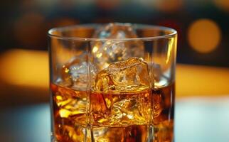 ai generiert ein Glas von Whiskey Aufnahmen foto