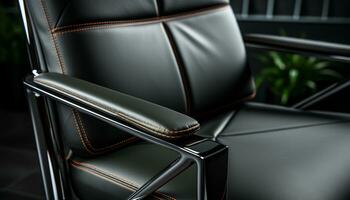 ai generiert Luxus Leder Sessel, komfortabel und elegant, drinnen mit Nein Menschen generiert durch ai foto