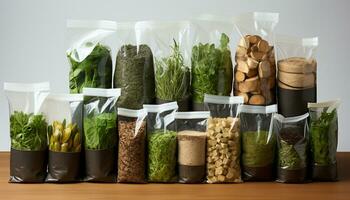 ai generiert frisch, gesund Gemüse im Plastik Behälter, Natur Medizin Sammlung generiert durch ai foto