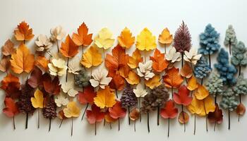 ai generiert beschwingt Herbst Blätter erstellen ein bunt Natur Meisterstück generiert durch ai foto