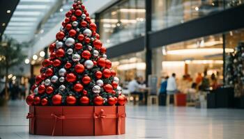 ai generiert Weihnachten Baum Dekoration bringt Freude und Glück zu Familien generiert durch ai foto