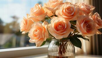 ai generiert Frische und Schönheit im Natur ein Strauß von Rosa Blumen generiert durch ai foto