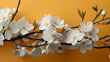 ai generiert Frühling blühen auf Baum Zweig, Natur Schönheit im Rosa generiert durch ai foto