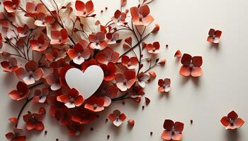 ai generiert Liebe Blüten im Natur Romantik, ein Herz geformt Blume Illustration generiert durch ai foto