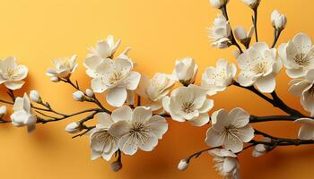 ai generiert Frische und Schönheit im Natur Frühling Blüten auf ein Ast generiert durch ai foto