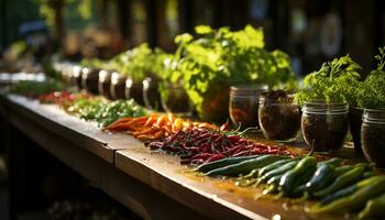 ai generiert frisch organisch Gemüse, gesund Essen, Natur würzen Variation generiert durch ai foto