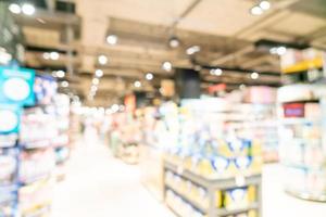 abstrakte Unschärfe und defokussierter Supermarkt für den Hintergrund foto