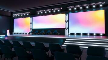 leeren Bühne Design zum Attrappe, Lehrmodell, Simulation, Bühne Veranstaltung mit LED Bildschirm foto