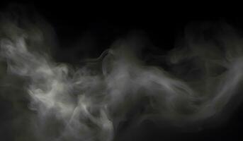 ai generiert abstrakt Pulver oder Rauch bewirken isoliert auf schwarz Hintergrund foto