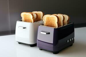 ai generiert ein Toaster mit Brot und Brot mit Blaubeere Marmelade foto