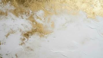 ai generiert Weiß und golden Grunge dekorativ Gips Mauer abstrakt Hintergrund. generativ ai foto
