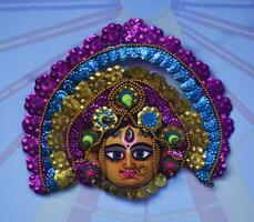 diese Masken sind hauptsächlich benutzt im chhau tanzen wie Requisiten Darstellen mythologisch Zeichen eine solche wie Durga foto