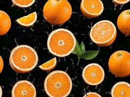 ai generiert Porträt von frisch Orange Obst Scheiben foto