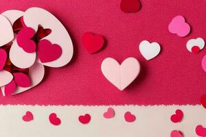 ai generiert süß Herzen Valentinsgrüße Tag Gruß Karte Konzept. Valentinsgrüße Tag. Mütter Tag Jubiläum. Profi Foto