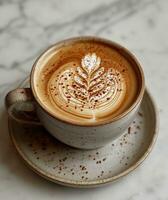 ai generiert ein schön Bild von Weiß Latté Kunst foto