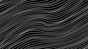 Linien Bewegung langsam im Wellen auf schwarz Hintergrund. Bewegung. dünn Linien Bewegung im Wellen. Hintergrund von Strom von gebogen wellig Fäden foto