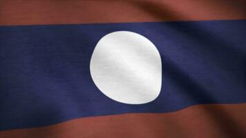 Laos Flagge winken beim Wind. Flagge von Laos Animation foto