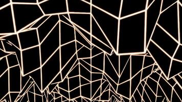 abstrakt ziehen um umgewandelt Neon- Gitter auf ein schwarz Hintergrund. Design. Visualisierung von hügelig Pfad mit Berg Silhouetten. foto