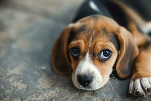 ai generiert süß Beagle Hund Hündchen foto