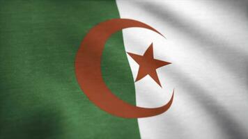 Algerien Flagge winken Animation. Flagge von Algerien winken im das Wind foto