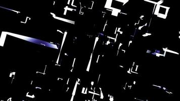 abstrakt Erstellen Labyrinth mit ziehen um schnell Silhouetten auf ein schwarz Hintergrund. Bewegung. Digital Matze von nach dem Zufallsprinzip ziehen um Streifen. foto