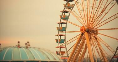 ai generiert ein sehr groß Ferris Rad ist gesehen foto