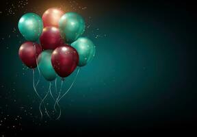 ai generiert Geburtstag Luftballons Tapeten foto