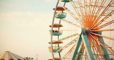 ai generiert ein sehr groß Ferris Rad ist gesehen foto