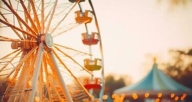 ai generiert ein sehr groß Ferris Rad ist gesehen foto