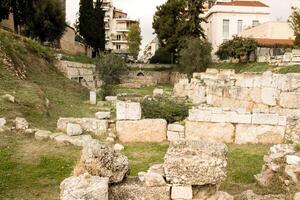 das uralt Friedhof und archäologisch Seite? ˅ von Kerameikos im Athen, Griechenland foto