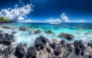 ai generiert dynamisch Schönheit von Insel Meere foto