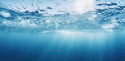 ai generiert ein Blau und Weiß Bild von Wasser foto